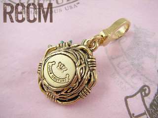 JUICY COUTURE PAVE BLUE BIRD NEST EGGS GOLD CHARM  