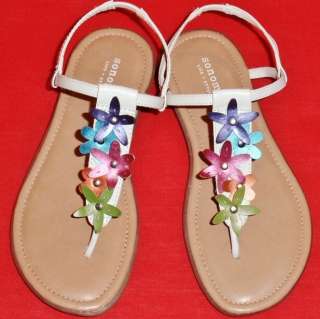   SONOMA TALIA White Multi Flowers Thongs Fashion Sandals Shoes  