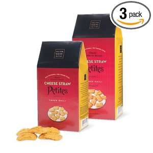   Three Chili Cheese Straw Petites, Large, 5.5 Ounce Boxes (Pack of 3