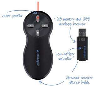 Kensington Wireless Presenter with Laser Pointer and 2 GB 