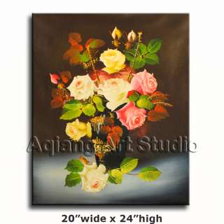   Reproduction Art Still Life Rose Flowe Bouquet Oil Painting Canvas