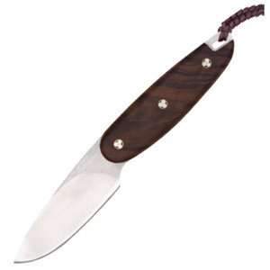   Blade Hunting Knife, Walnut Handle, Leather Sheath