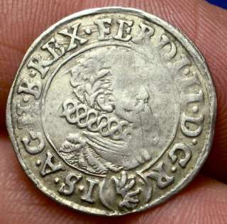 OLD AUSTRIA COIN 1628 SILVER 3 KREUZERS COIN  