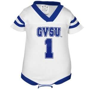   Infant White Cotton Football Jersey Creeper
