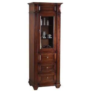  Ronbow Linen Tower Curio Cabinet In Antique Black 674126 