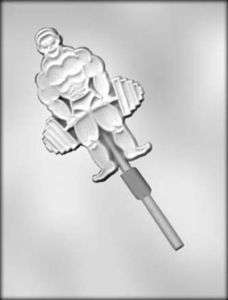 Sports WEIGHT LIFTER SUCKER Lolly Chocolate Candy Mold  