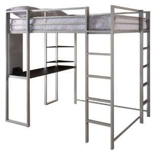   Dorel Home Products Abode Full Size Loft Bed, Silver