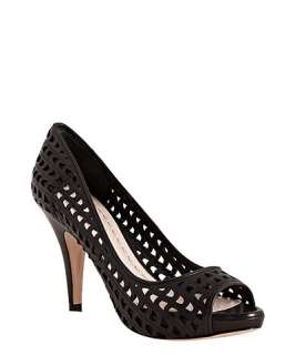 Miu Miu black nappa lambskin Aviator cutout peep toe pumps