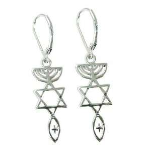  Messianic Sign Earrings (French Clips) 