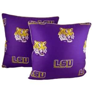  LSU Tigers Louisiana State Set of 2 Decorative Throw 