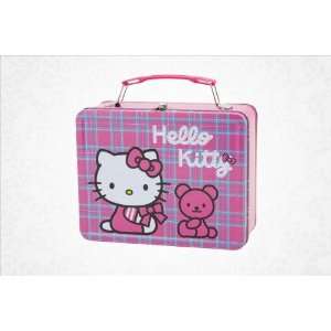  Hello Kitty Metal Pink Checkerd Lunch Box