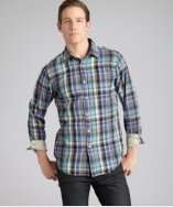 Shirt by Shirt blue wool cotton plaid flannel shirt style# 315037201
