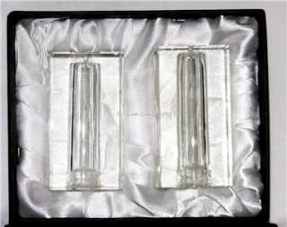 SIGNIFICANT SOLID CRYSTAL GLASS SALT & PEPPER SHAKERS Designer Signed 