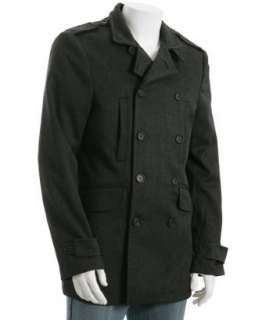 Ted Baker charcoal wool blend twill Benchy peacoat   up to 