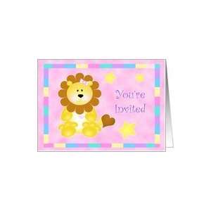  Little Lions Starry Sky Baby Shower Girl Card Health 