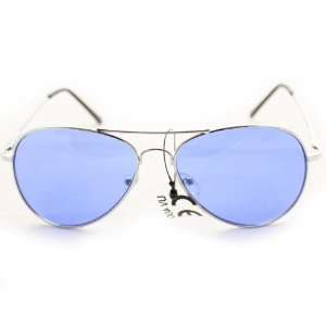 com Aviator Fashion Sunglasses 30011c Silver Frame Blue Lens for Men 