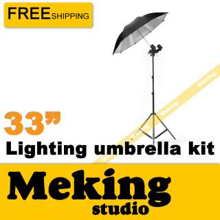 Photo Studio Lighting Umbrella Video Light kit 33Silver+T bulbholder 