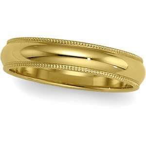 High Polish Milgrain edge 14K yellow gold 4 MM Womens & Mens unisex 