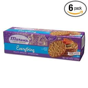 Miltons Crackers   Evrything Rounds, 8.3000 Ounce (Pack of 6)  