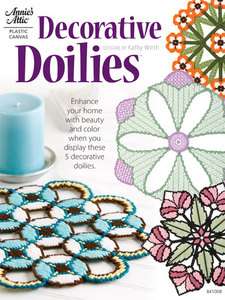 DECORATIVE DOILIES, Plastic Canvas Pattern Book, 5 COLORFUL DOILIES 