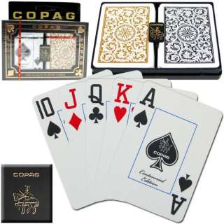 COPAG Plastic Playing Cards, Poker Jumbo, Black/Gold  