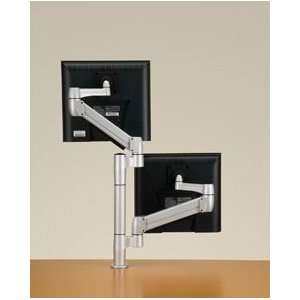   Two Vertical Flat Screen Monitor Arms, Holds Up To 23 Pound Monitors
