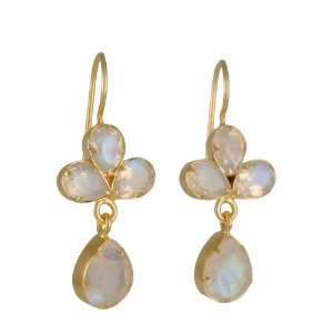  JANE DIAZ  Small Moonstone Cluster Drop Earrings Jewelry