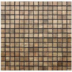  Wood Mosaic Tile   Chocolate Oak   Square