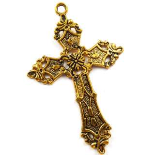  60pcs gold plated cross charms 57x37mm  