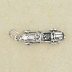    RACE CAR Moveable Wheels STERLING SILVER Charm