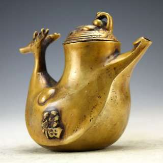 Chinese Vintage Handwork Copper Phoenix Tea Pot   117062  