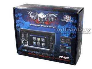 POWER ACOUSTIK PD 450 1DIN 4.5 CD/DVD Touchscreen Car Player Receiver 