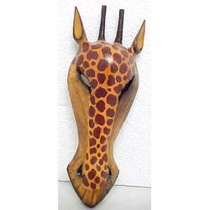 African Giraffe Jungle Mask Africa Decor Wall Hanging 