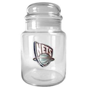  Sports NBA NETS 31oz Glass Candy Jar   Primary Logo/Clear 
