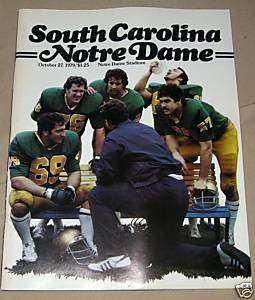 1979 Notre Dame vs South Carolina Football Program  