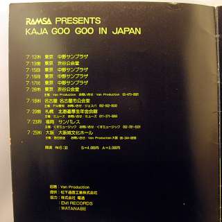 KAJA GOO GOO JAPAN TOUR 1984 TOKYO SHIBUYA Program Rare  