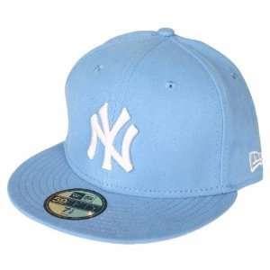  New Era Cap Fitted New York Yankees Sky White Logo Sports 