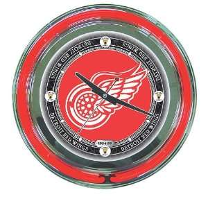  NHL Vintage Detroit Redwings Neon Clock   14 inch Diameter 