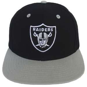  Oakland Raiders Logo Retro Snapback Cap Hat Black Grey 