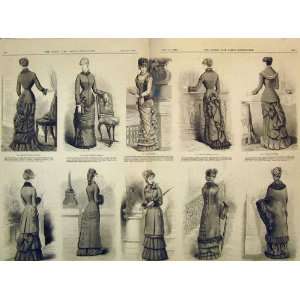    1880 Womens Fashion Dresses Mantle Paletot Toilette