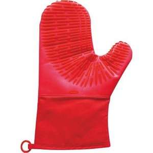   Grips Petite Silicone Oven Mitt with Magnet, Red