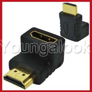 HDMI Male to Female (M/F) Right Angle 24K Gold Adapter  