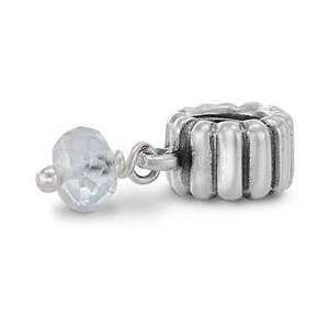  Pandora Sterling Bead with Dangle Clear Aquamarine (NOT 