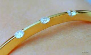   00 ROBERTO COIN 18K Yellow Gold 3 Diamond Bangle Bracelet SALE  