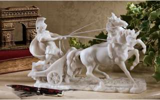   Replica Charge of Roman Warrior Chariot Desktop Table Statue Sculpture