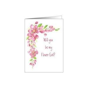 Cherry Blossom Pink   Flower Girl Wedding invite Card