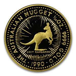  1990 1/20 oz Australian Proof Gold Nugget Beauty