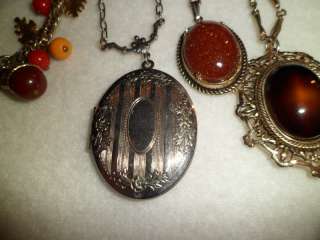 Lot Vtg Used Jewelry Goldstone Pendant 1928 Locket Claiborne Dolphins 