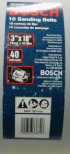 Bosch SB3R041 3 x 18 Sanding Belt, Red, 40 Grit 10pcs.  