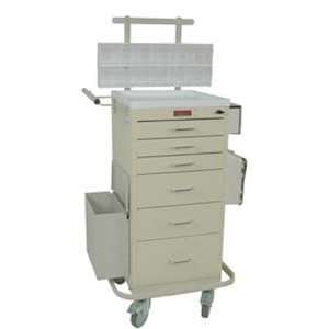  Six Drawer Mini Line Phlebotomy Cart Package with Turn 